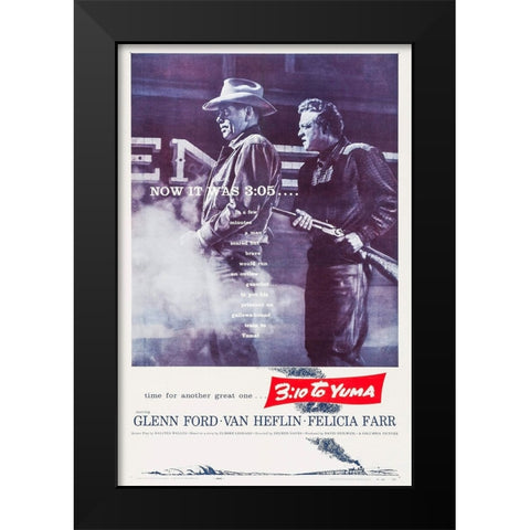 3 10 To Yuma-1957 Black Modern Wood Framed Art Print by Vintage Hollywood Archive
