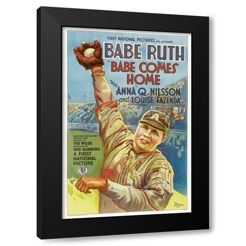 Babe Comes Home-1927 Black Modern Wood Framed Art Print with Double Matting by Vintage Hollywood Archive