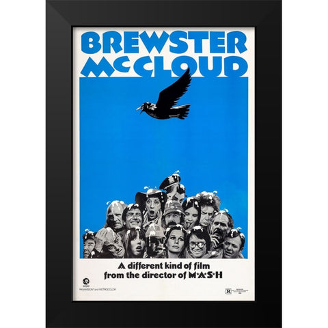 Brewster McCloud-1970 Black Modern Wood Framed Art Print by Vintage Hollywood Archive