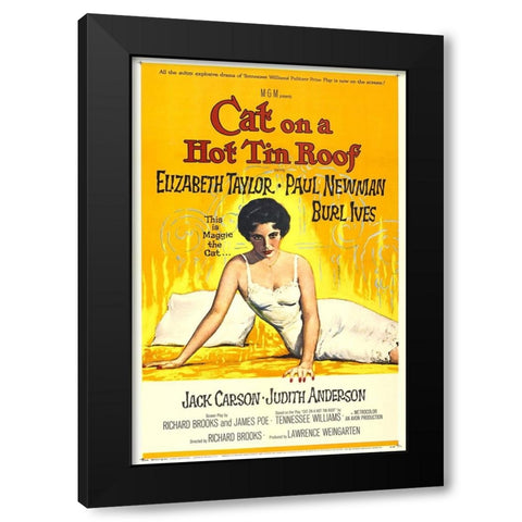 Cat on a Hot Tin Roof-1958 Black Modern Wood Framed Art Print with Double Matting by Vintage Hollywood Archive
