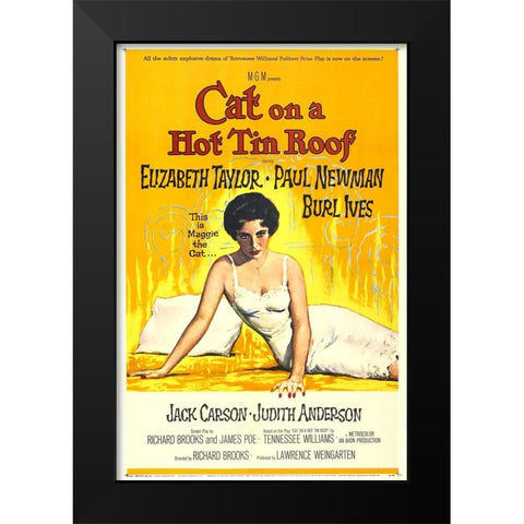 Cat on a Hot Tin Roof-1958 Black Modern Wood Framed Art Print by Vintage Hollywood Archive