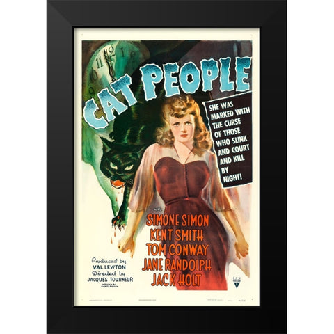 Cat People-1942 Black Modern Wood Framed Art Print by Vintage Hollywood Archive
