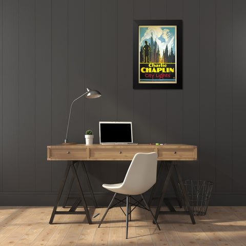 City Lights-1931 Black Modern Wood Framed Art Print by Vintage Hollywood Archive