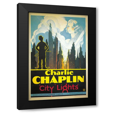 City Lights-1931 Black Modern Wood Framed Art Print by Vintage Hollywood Archive