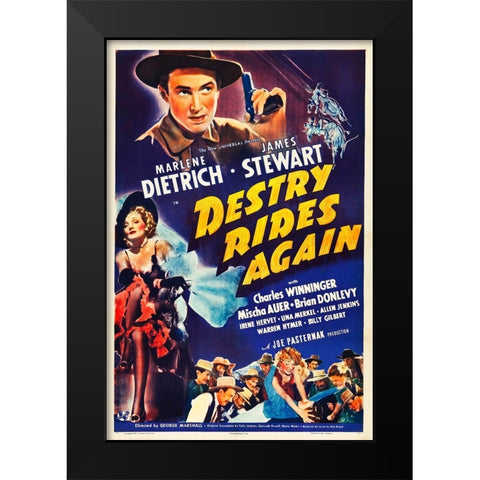 Destry Rides Again-1939 Black Modern Wood Framed Art Print by Vintage Hollywood Archive