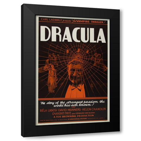 Dracula-1931 Black Modern Wood Framed Art Print with Double Matting by Vintage Hollywood Archive