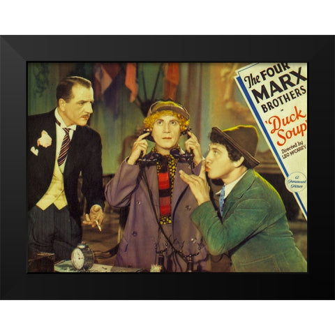 Duck Soup Lobby Card Black Modern Wood Framed Art Print by Vintage Hollywood Archive