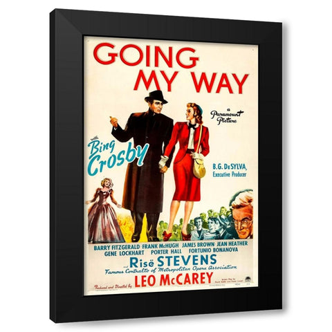 Going my Way-1944 Black Modern Wood Framed Art Print with Double Matting by Vintage Hollywood Archive