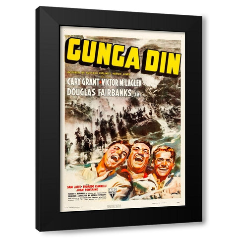 Gunga Din-1938 Black Modern Wood Framed Art Print by Vintage Hollywood Archive