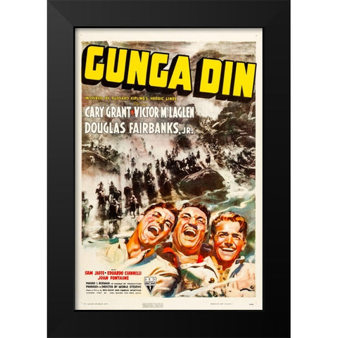 Gunga Din-1938 Black Modern Wood Framed Art Print by Vintage Hollywood Archive