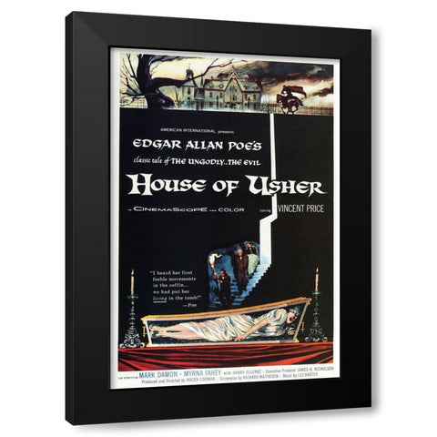 House of Usher-1960 Black Modern Wood Framed Art Print by Vintage Hollywood Archive