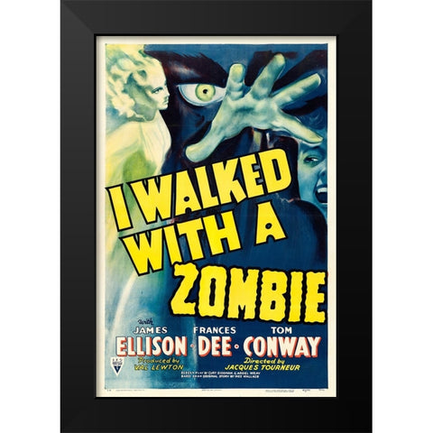 I Walked with a Zombie-1943 Black Modern Wood Framed Art Print by Vintage Hollywood Archive