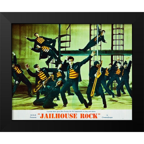 Jailhouse Rock-1957 Black Modern Wood Framed Art Print by Vintage Hollywood Archive