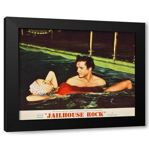 Jailhouse Rock-1957 Black Modern Wood Framed Art Print with Double Matting by Vintage Hollywood Archive