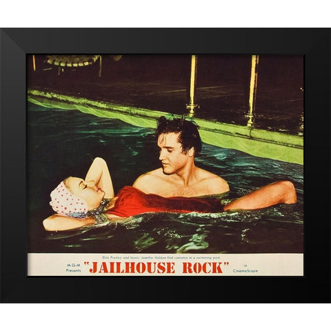 Jailhouse Rock-1957 Black Modern Wood Framed Art Print by Vintage Hollywood Archive