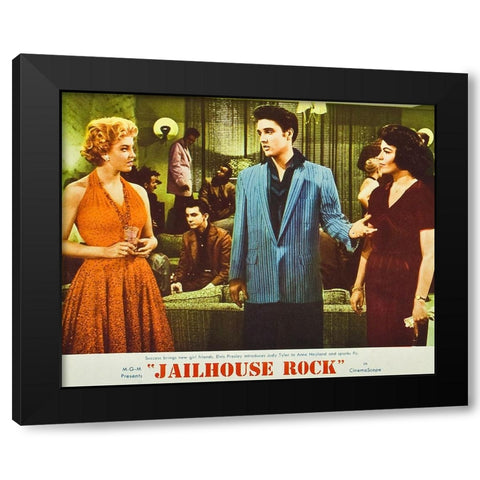 Jailhouse Rock-1957 Black Modern Wood Framed Art Print by Vintage Hollywood Archive