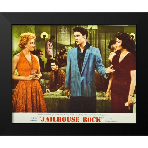 Jailhouse Rock-1957 Black Modern Wood Framed Art Print by Vintage Hollywood Archive