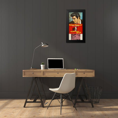 Jailhouse Rock-1957 Black Modern Wood Framed Art Print by Vintage Hollywood Archive