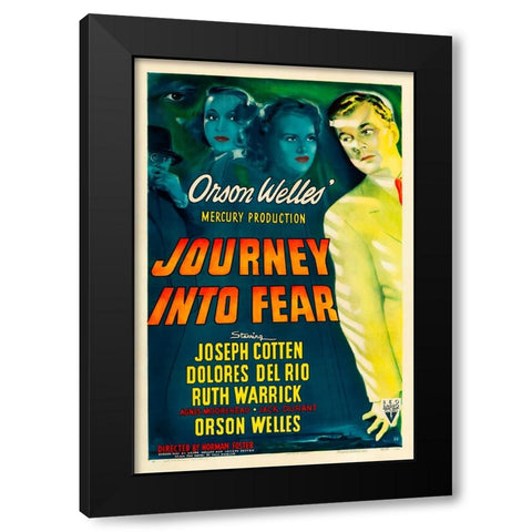 Journey into Fear-1942 Black Modern Wood Framed Art Print by Vintage Hollywood Archive