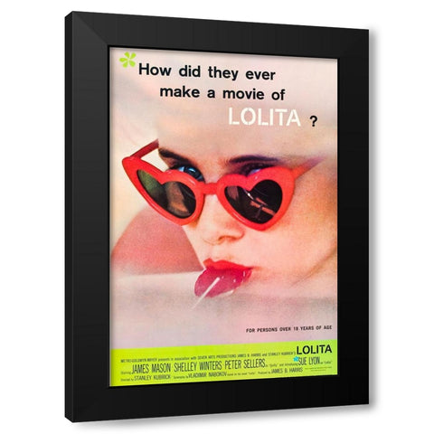 Lolita-1962 Black Modern Wood Framed Art Print by Vintage Hollywood Archive