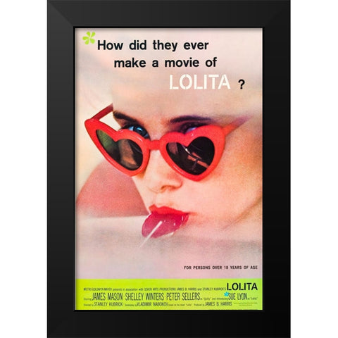 Lolita-1962 Black Modern Wood Framed Art Print by Vintage Hollywood Archive