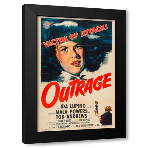 Outrage-1950 Black Modern Wood Framed Art Print with Double Matting by Vintage Hollywood Archive