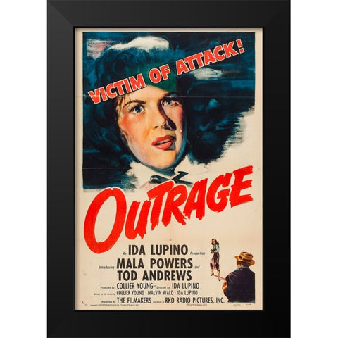Outrage-1950 Black Modern Wood Framed Art Print by Vintage Hollywood Archive