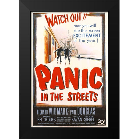 Panic in the Streets-1950 Black Modern Wood Framed Art Print by Vintage Hollywood Archive