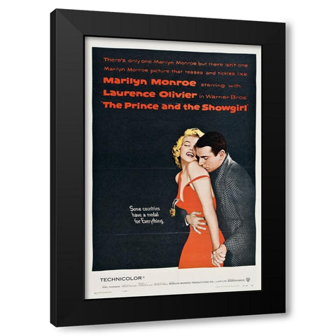 Prince and the Showgirl Black Modern Wood Framed Art Print with Double Matting by Vintage Hollywood Archive