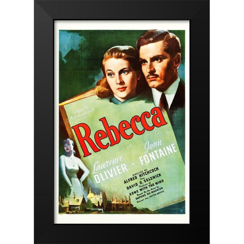 Rebecca-1939 Black Modern Wood Framed Art Print by Vintage Hollywood Archive