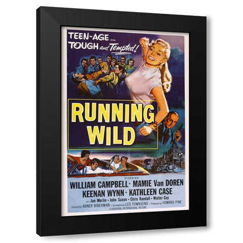 Running Wild-1955 Black Modern Wood Framed Art Print by Vintage Hollywood Archive