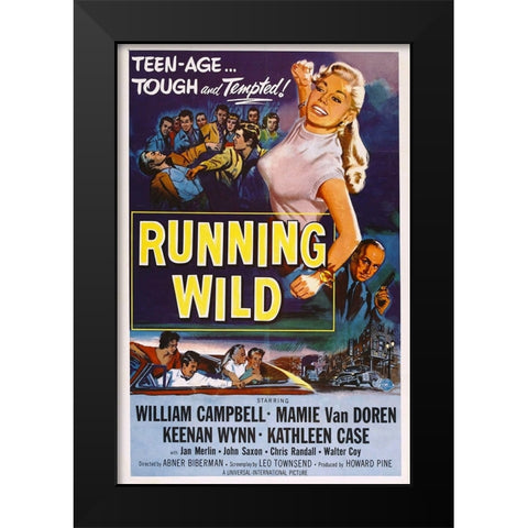 Running Wild-1955 Black Modern Wood Framed Art Print by Vintage Hollywood Archive