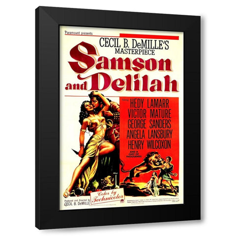 Samson and Delilah-1949 Black Modern Wood Framed Art Print with Double Matting by Vintage Hollywood Archive