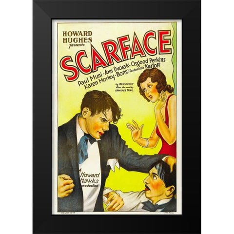 Scarface-1932 Black Modern Wood Framed Art Print by Vintage Hollywood Archive