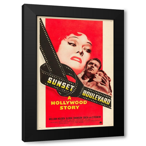 Sunset Boulevard-1950 Black Modern Wood Framed Art Print by Vintage Hollywood Archive