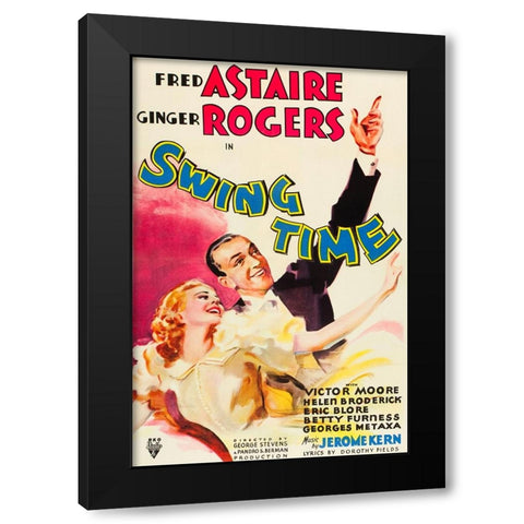 Swing Time-1936 Black Modern Wood Framed Art Print by Vintage Hollywood Archive