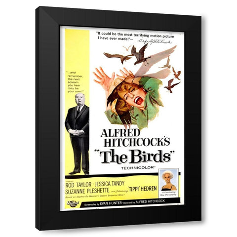 The Birds-1963 Black Modern Wood Framed Art Print by Vintage Hollywood Archive