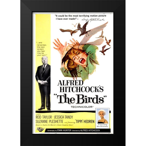 The Birds-1963 Black Modern Wood Framed Art Print by Vintage Hollywood Archive