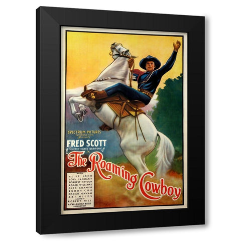 The Roaming Cowboy-1937 Black Modern Wood Framed Art Print by Vintage Hollywood Archive