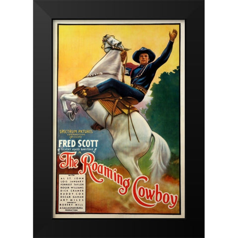 The Roaming Cowboy-1937 Black Modern Wood Framed Art Print by Vintage Hollywood Archive