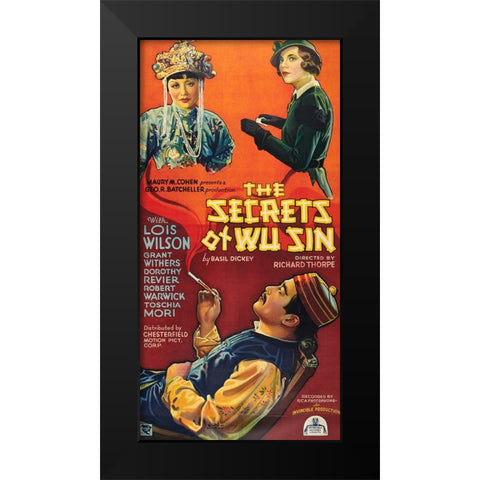 The Secrets of Wu Sin-1932 Black Modern Wood Framed Art Print by Vintage Hollywood Archive