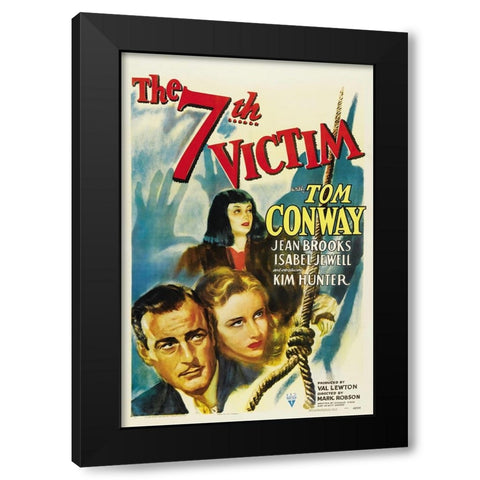 The Seventh Victim one-sheet-RKO-1943 Black Modern Wood Framed Art Print by Vintage Hollywood Archive