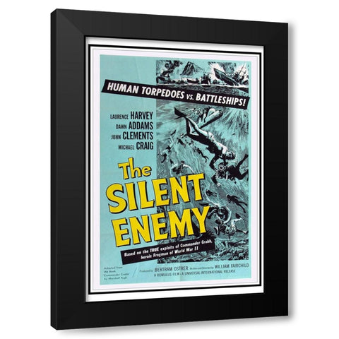 The Silent Enemy-1958 Black Modern Wood Framed Art Print with Double Matting by Vintage Hollywood Archive