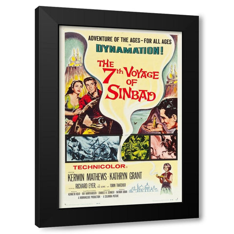 The 7th Voyage of Sinbad-1958 Black Modern Wood Framed Art Print with Double Matting by Vintage Hollywood Archive