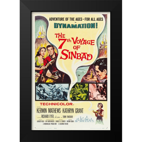 The 7th Voyage of Sinbad-1958 Black Modern Wood Framed Art Print by Vintage Hollywood Archive