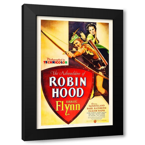 The Adventures of Robin Hood-1938 Black Modern Wood Framed Art Print by Vintage Hollywood Archive