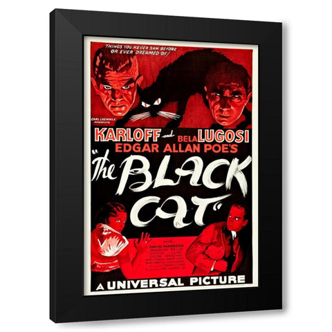 The Black Cat-1934 Black Modern Wood Framed Art Print with Double Matting by Vintage Hollywood Archive
