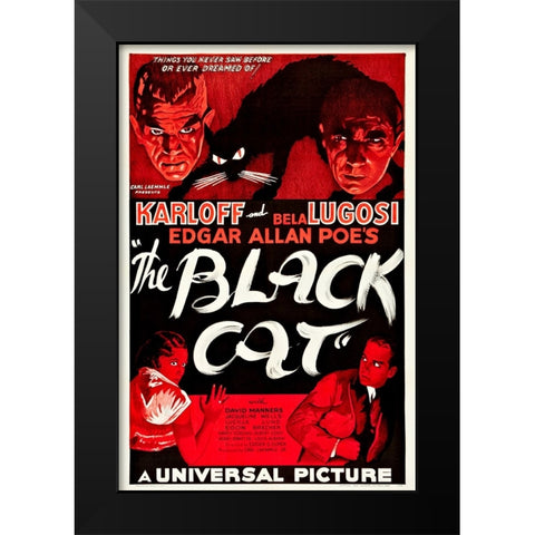 The Black Cat-1934 Black Modern Wood Framed Art Print by Vintage Hollywood Archive