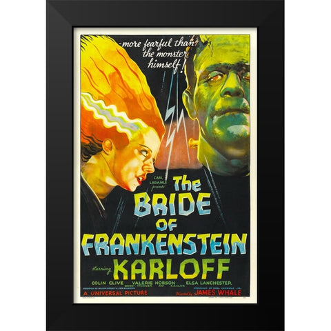 The Bride of Frankenstein-1935 Black Modern Wood Framed Art Print by Vintage Hollywood Archive