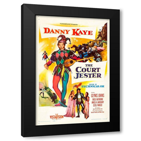 The Court Jester-1955 Black Modern Wood Framed Art Print by Vintage Hollywood Archive